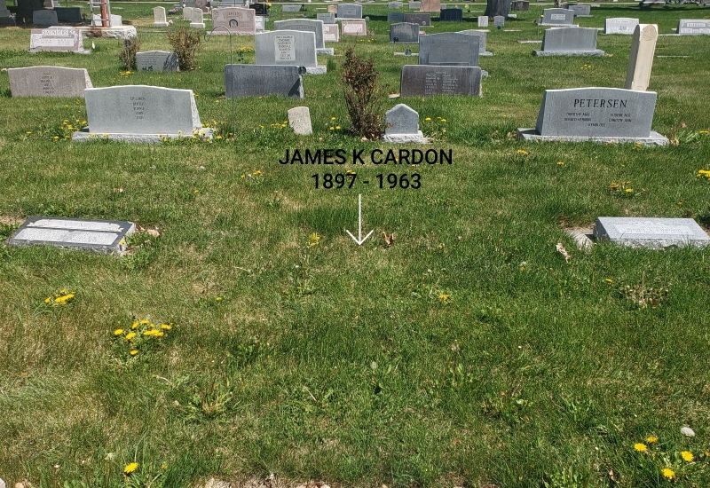 Location of grave of James King Cardon