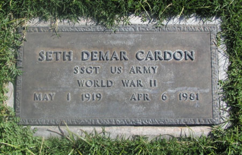 Seth Cardon grave marker