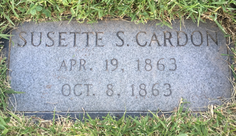 Grave marker of Susette Cardon