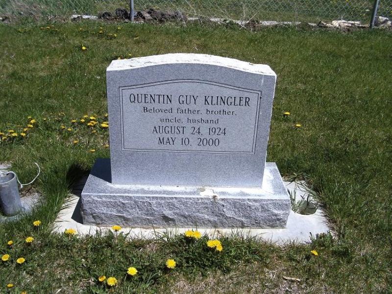 Grave marker of Quentin Guy Klingler