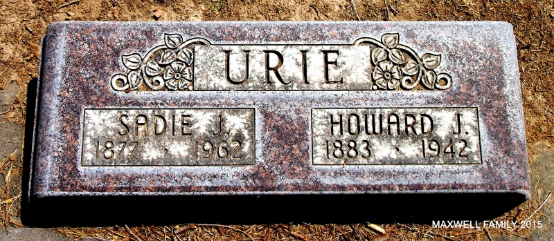 Grave marker of Howard and Sadie Urie