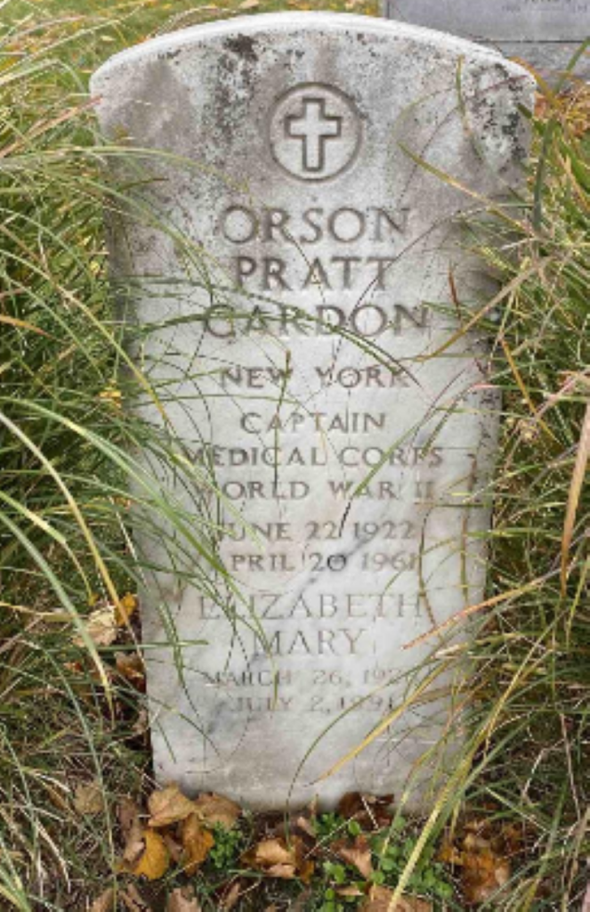 Orson and Mary Cardon grave marker
