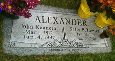 Grave Marker of John and Sally Alexander