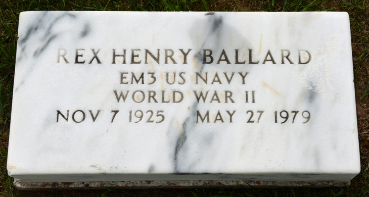Grave Marker of Rex Henry Ballard