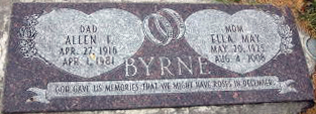 Grave Marker of Allen and Ella May Byrne