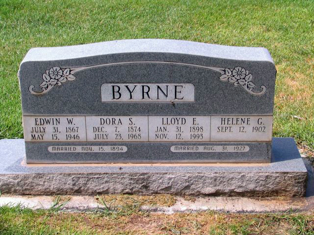 Grave Marker for Edwin, Dora, Lloyd and Helene Byrne