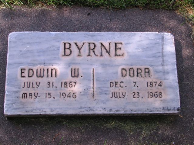 Grave Marker of Edwin and Dora Byrne