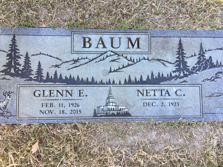 Grave Marker of Glenn and Netta Baum