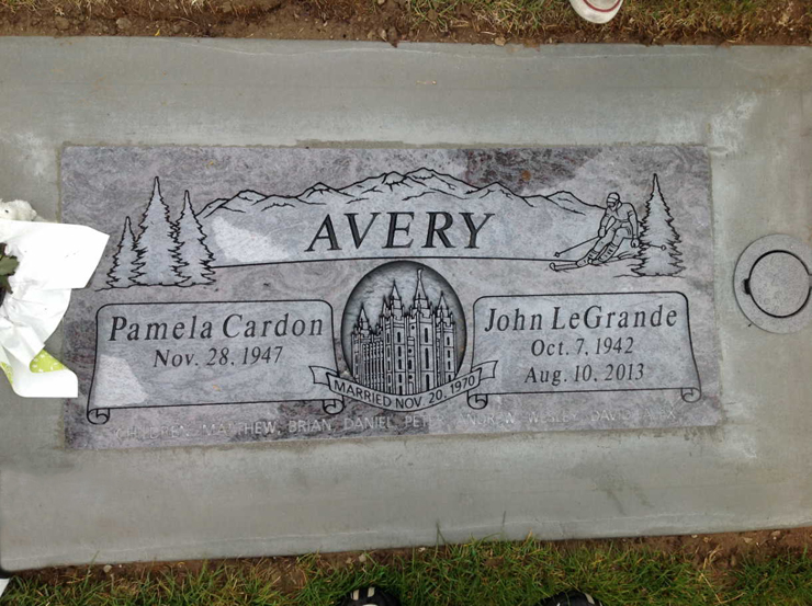 Grave Marker for John and Pamela Avery