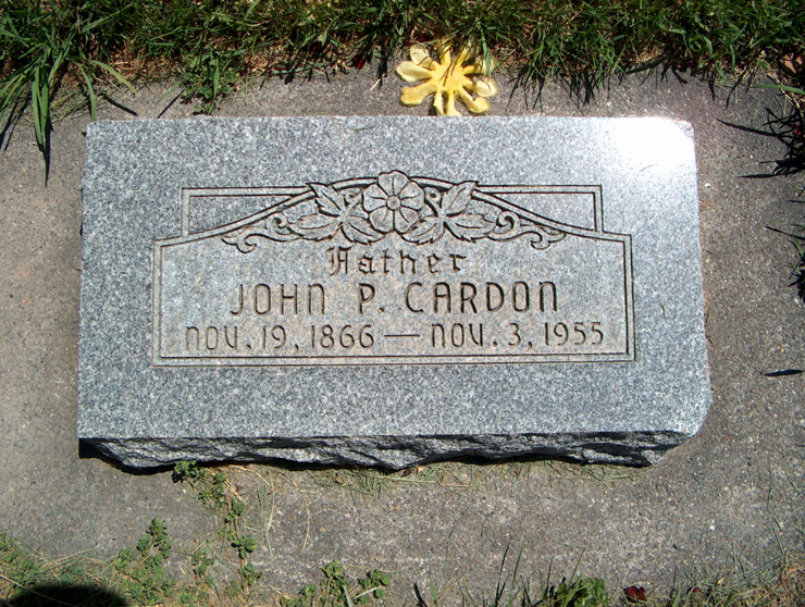 Grave Marker Photo of John Paul Cardon