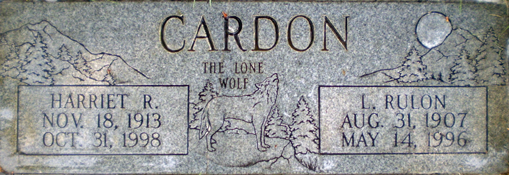 Grave Marker Photo of L. Rulon and Harriet R. Cardon