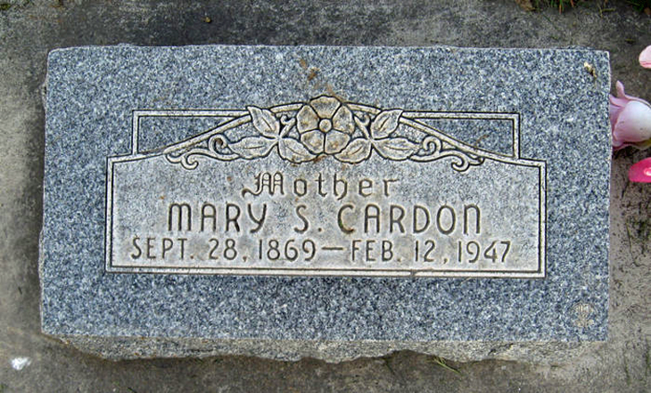 Photo of Grave Marker for Mary S. Cardon