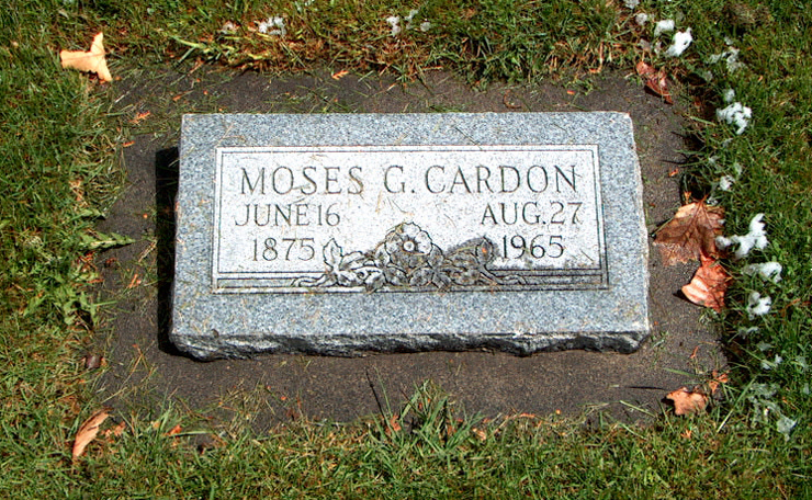 Grave Marker for Moses G. Cardon