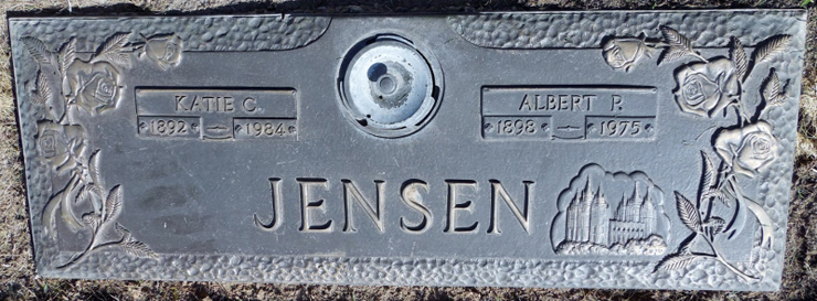 Grave Marker for Albert and Katie Jensen