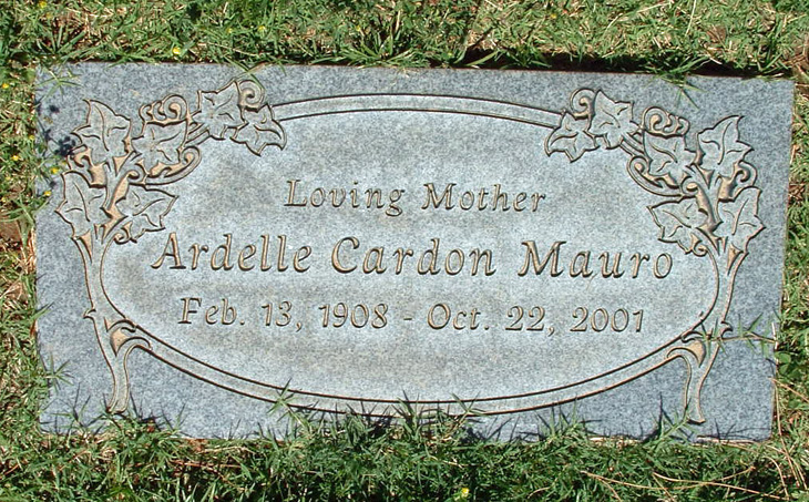 Grave Marker for Ardelle Cardon Mauro