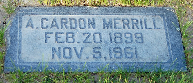 Grave Marker for Alford Cardon Merrill