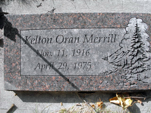 Grave Marker of Dr. Kelton Oran Merrill