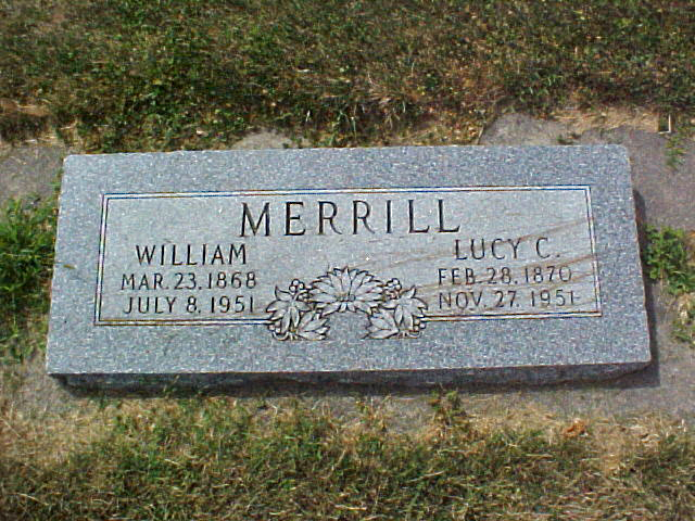 Grave Marker of William and Lucy C. Merrill