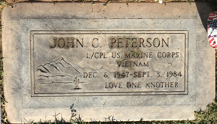 Grave Marker for John C. Peterson