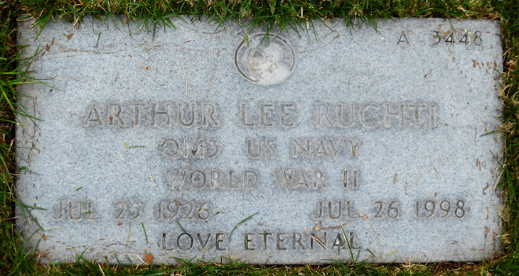 Grave Marker of Arthur Lee Ruchti