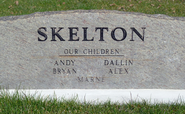 Back of grave marker