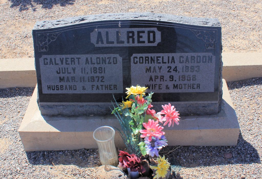 Grave Marker for Calvert and Cornelia Allred