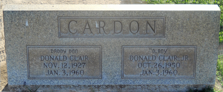 Grave Marker for Don Sr. and Don Jr. Cardon