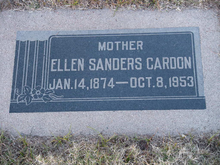 Grave Marker for Ellen Sanders Cardon