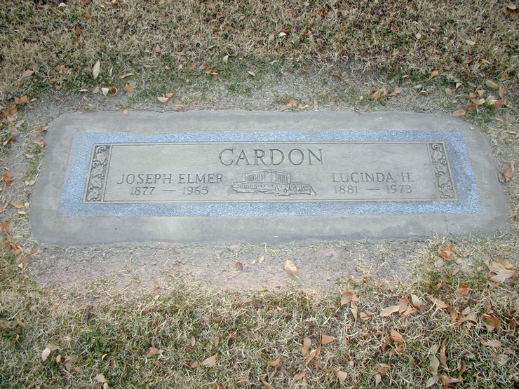 Grave Marker for Joseph Elmer and Lucinda Hurst Cardon