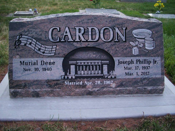 Grave Marker for Murial Dene and Joseph Phillip Cardon