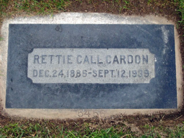 Grave Marker photo of Rettie Call Cardon