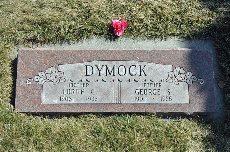 Grave marker of George and Lorita Cardon Dymock