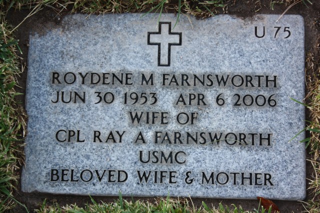 Roydene Marie Eby Farnsworth grave marker