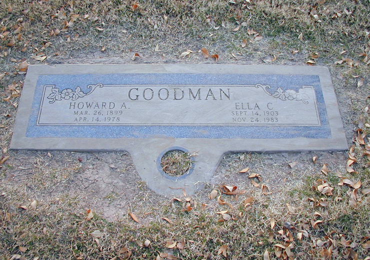 Howard A and Ella Cardon Goodman grave marker