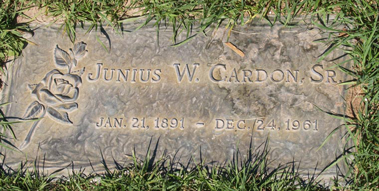 Grave Marker photo of Junius W. Cardon