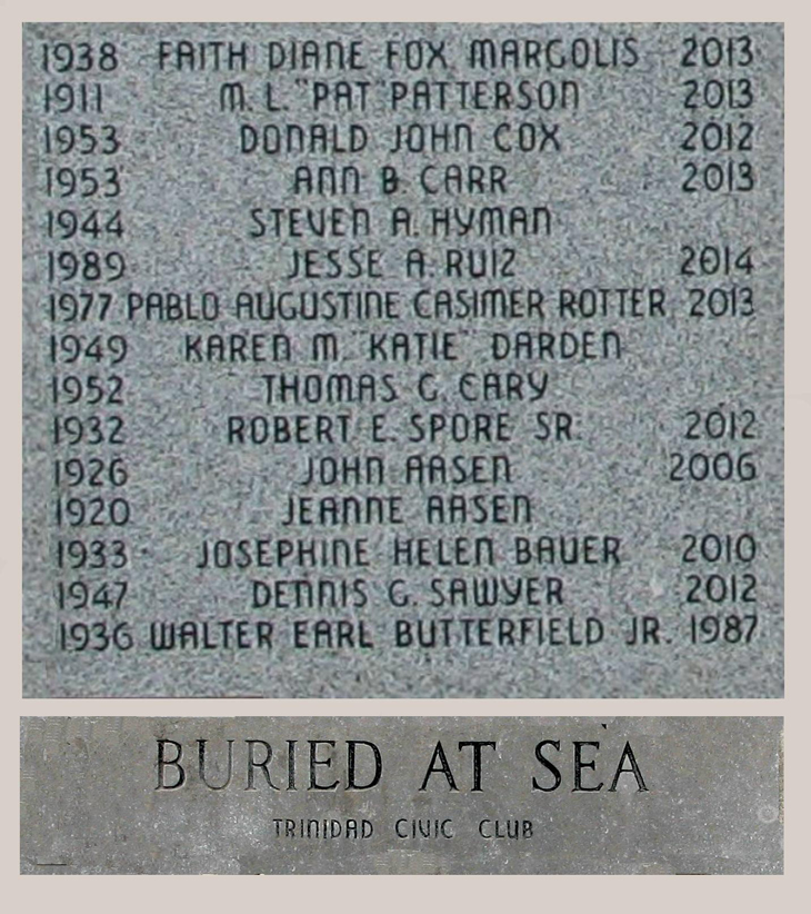 Marvin Lowell Patterson Lost at Sea Memorial