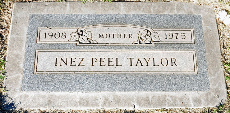 Inez Peel Taylor grave marker