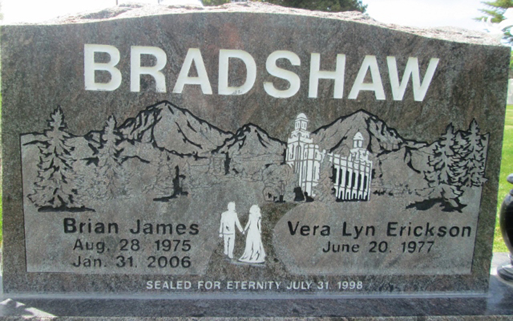 Grave Marker for Brian James and Vera Lyn Erickson Bradshaw