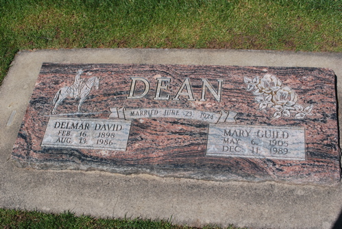 Delmar David and Mary Guild Dean grave marker