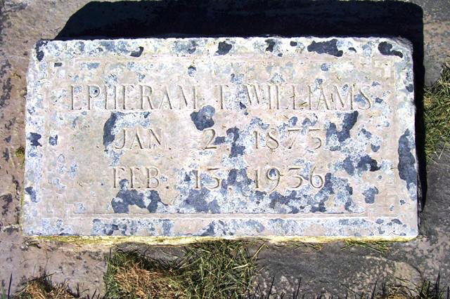 Ephraim Thomas Williams Jr. grave marker photo