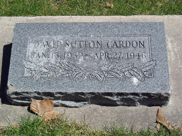 Grave Marker for David Sutton Cardon