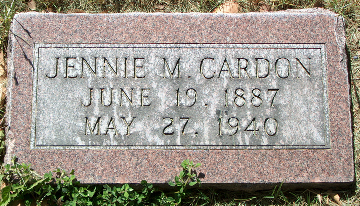 Grave Marker Photo of Jennie Murdock Cardon