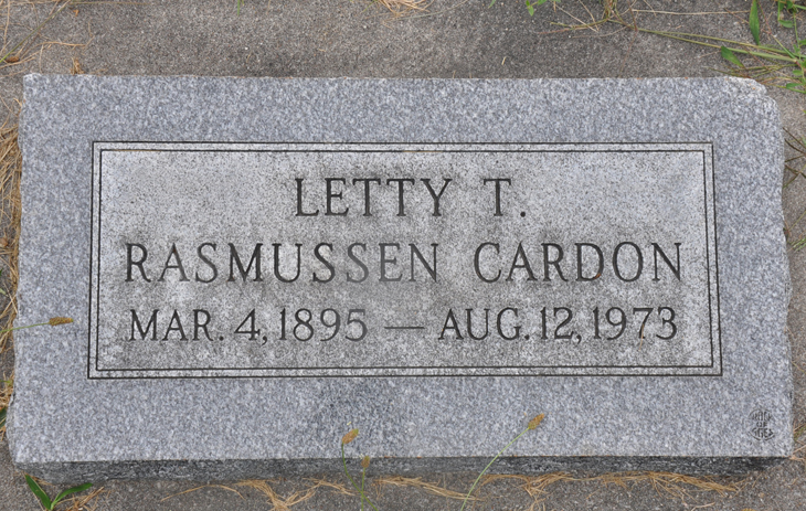 Grave Marker Photo of Letty Turner Rasmussen Cardon