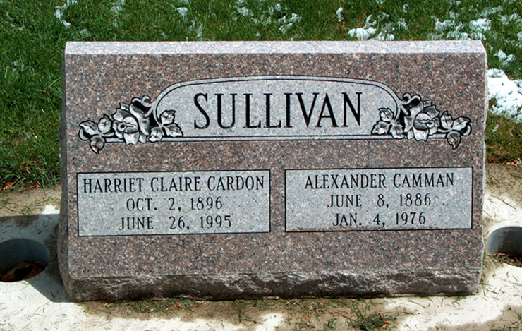 Grave Marker for Alexander and Harriet Sullivan