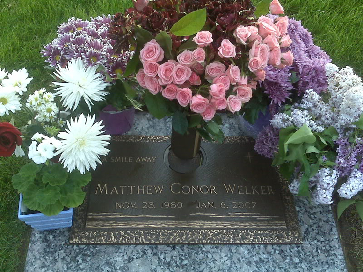 Grave marker for Matthew Conor Welker