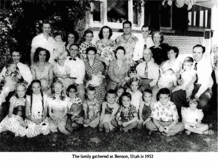 Hyrum Michael Cardon Family Photo in Benson, 1952