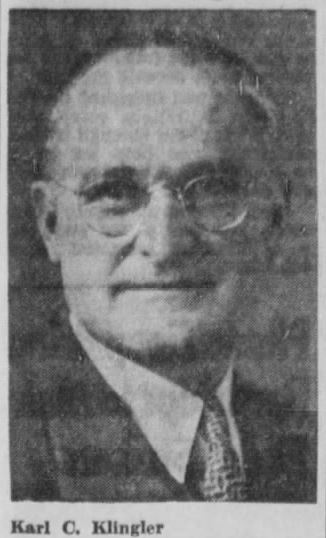 Newpaper photo of Karl C. Klingler