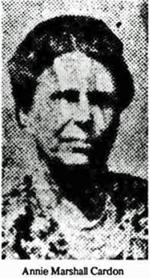 Newspaper Obituary Photo of Annie Marshall Cardon