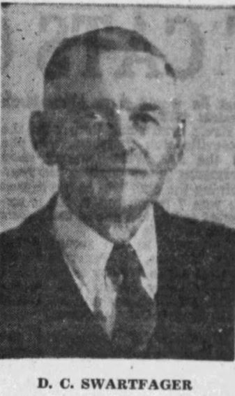 newspaper photo of Dexter C. Swartfager