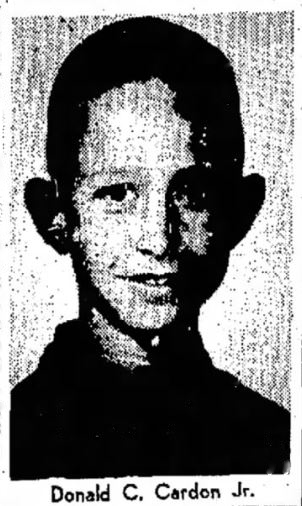 Newspaper photo of Donald Clair Cardon Jr.